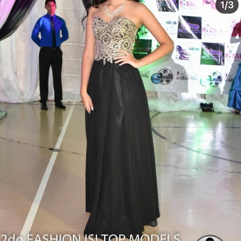 Gold/Black maxi dress